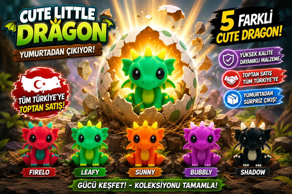 Cute Little Dragon - Yumurtadan Çıkıyor! | 5'li Koleksiyon 50 adet Karışık yumurta seti