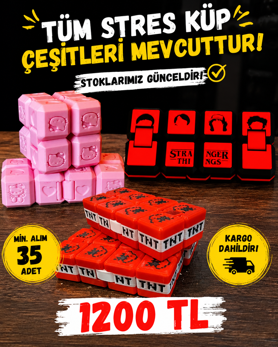 Stres Küp Çeşitleri - 30 Adet Toplu Satış