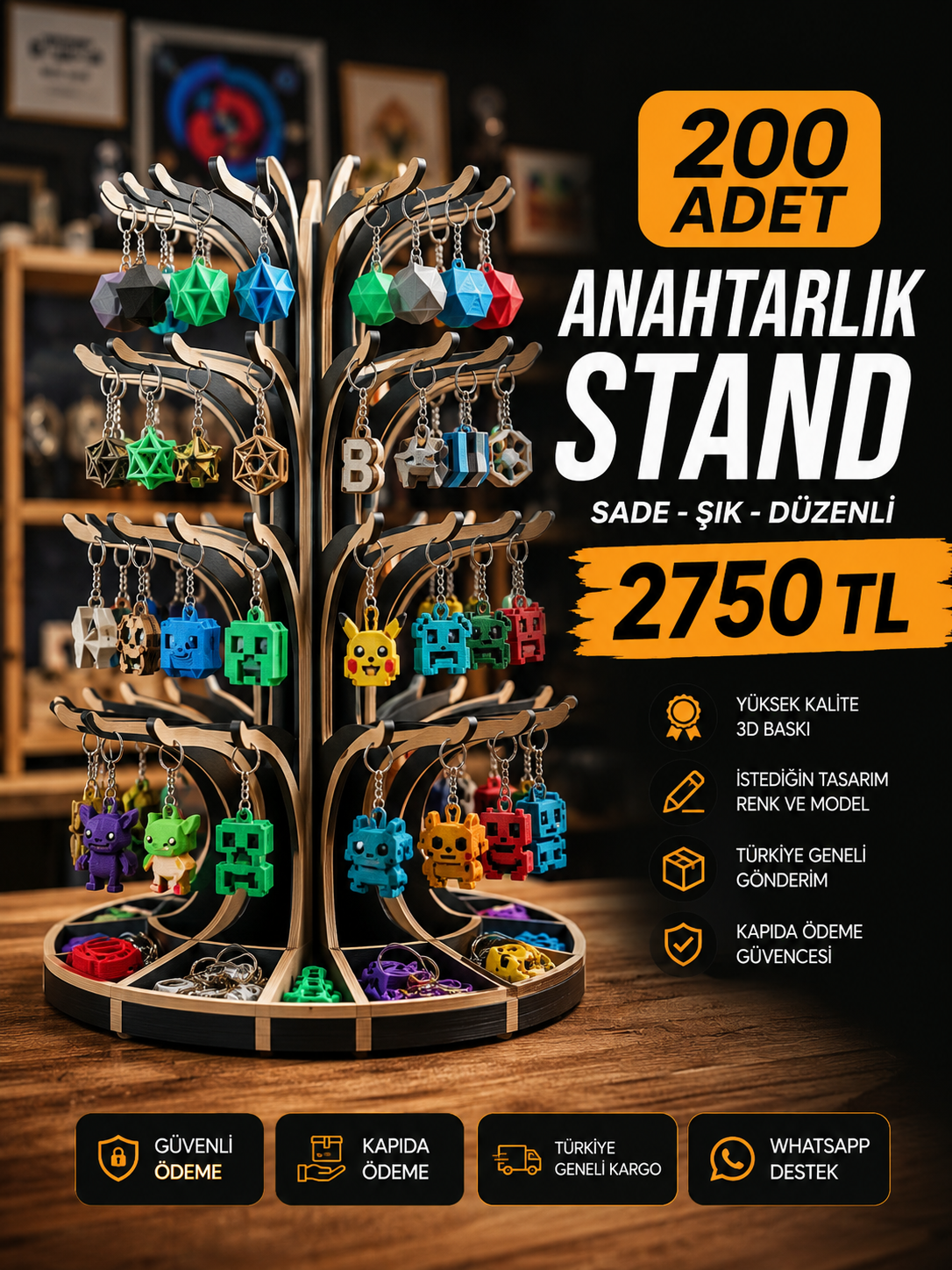 200 Adet Özel Anahtarlık